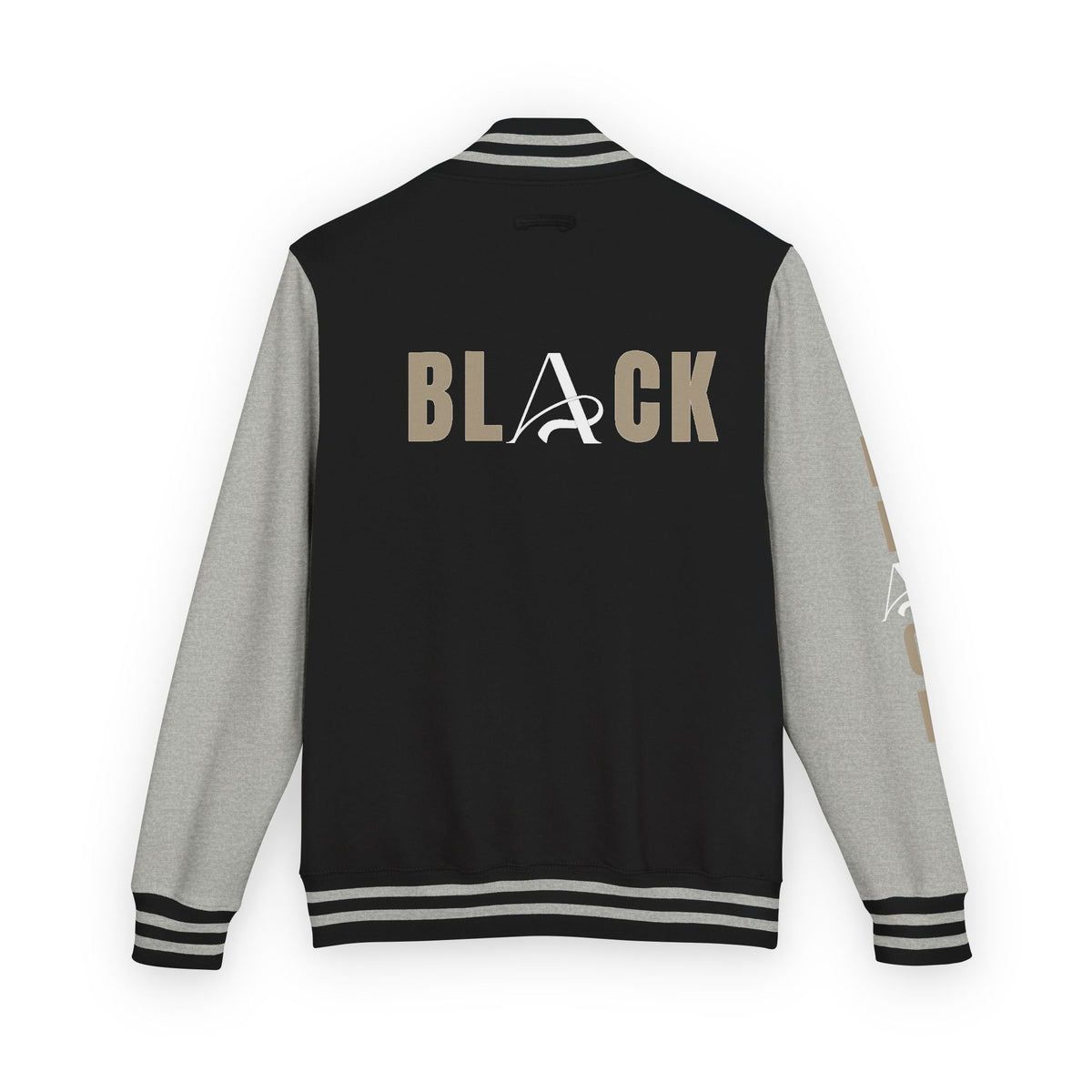 Unisex Black Heavyweight Letterman Jacket