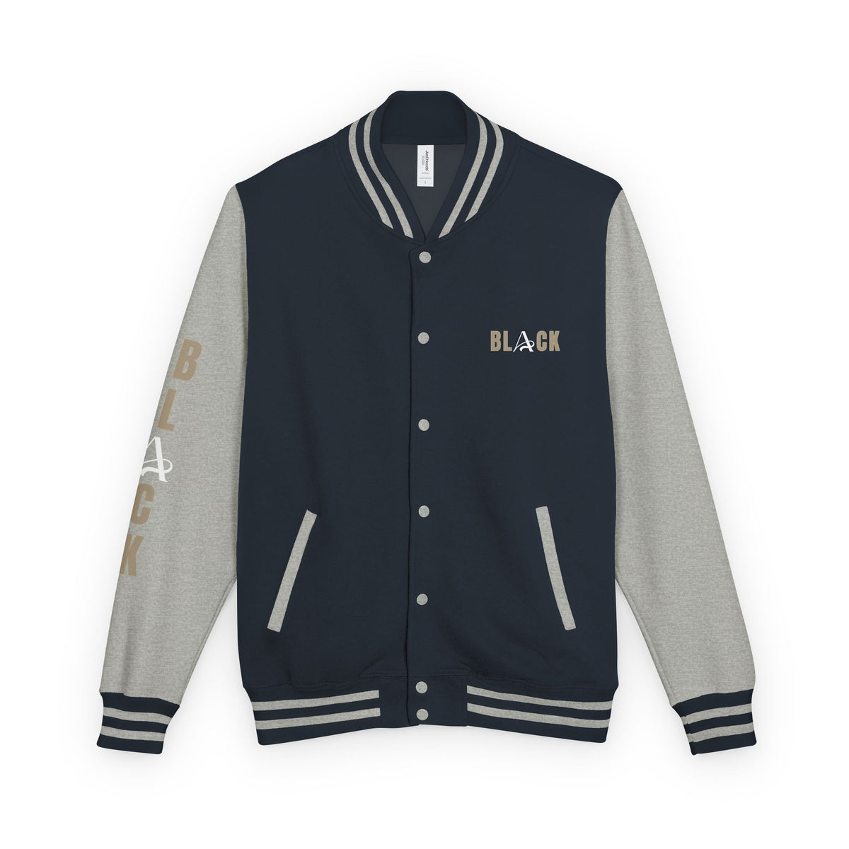 Unisex Black Heavyweight Letterman Jacket