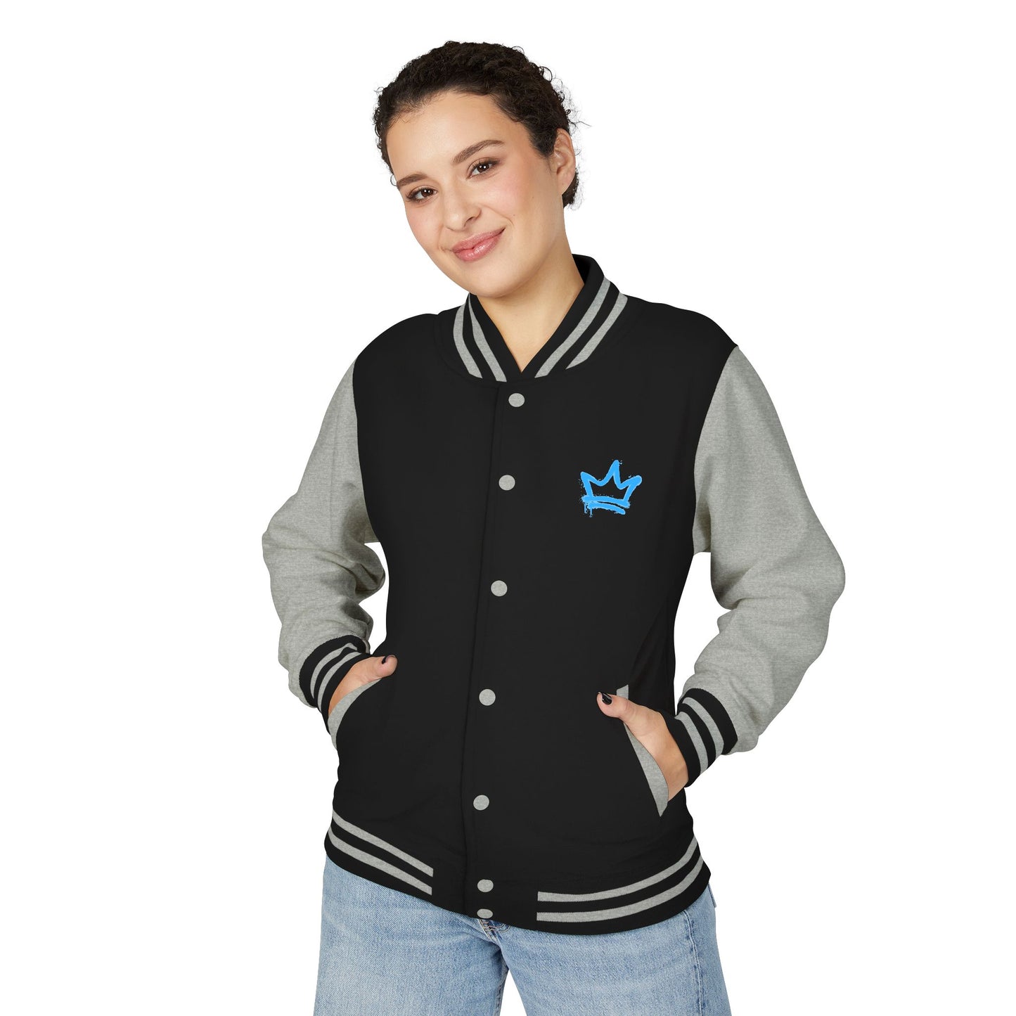 Unisex Black Letterman Jacket