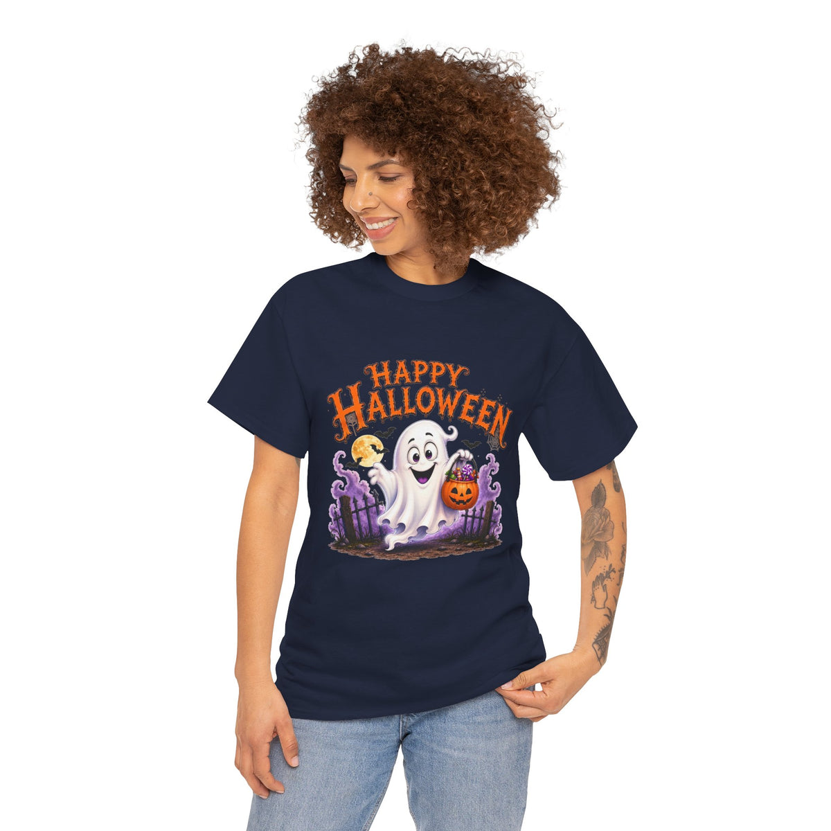 26 Unisex Happy Ghost Cotton Tee