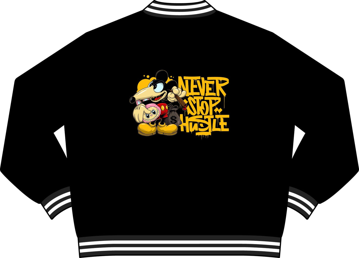 Unisex never stop hustling Varsity Bomber Jacket