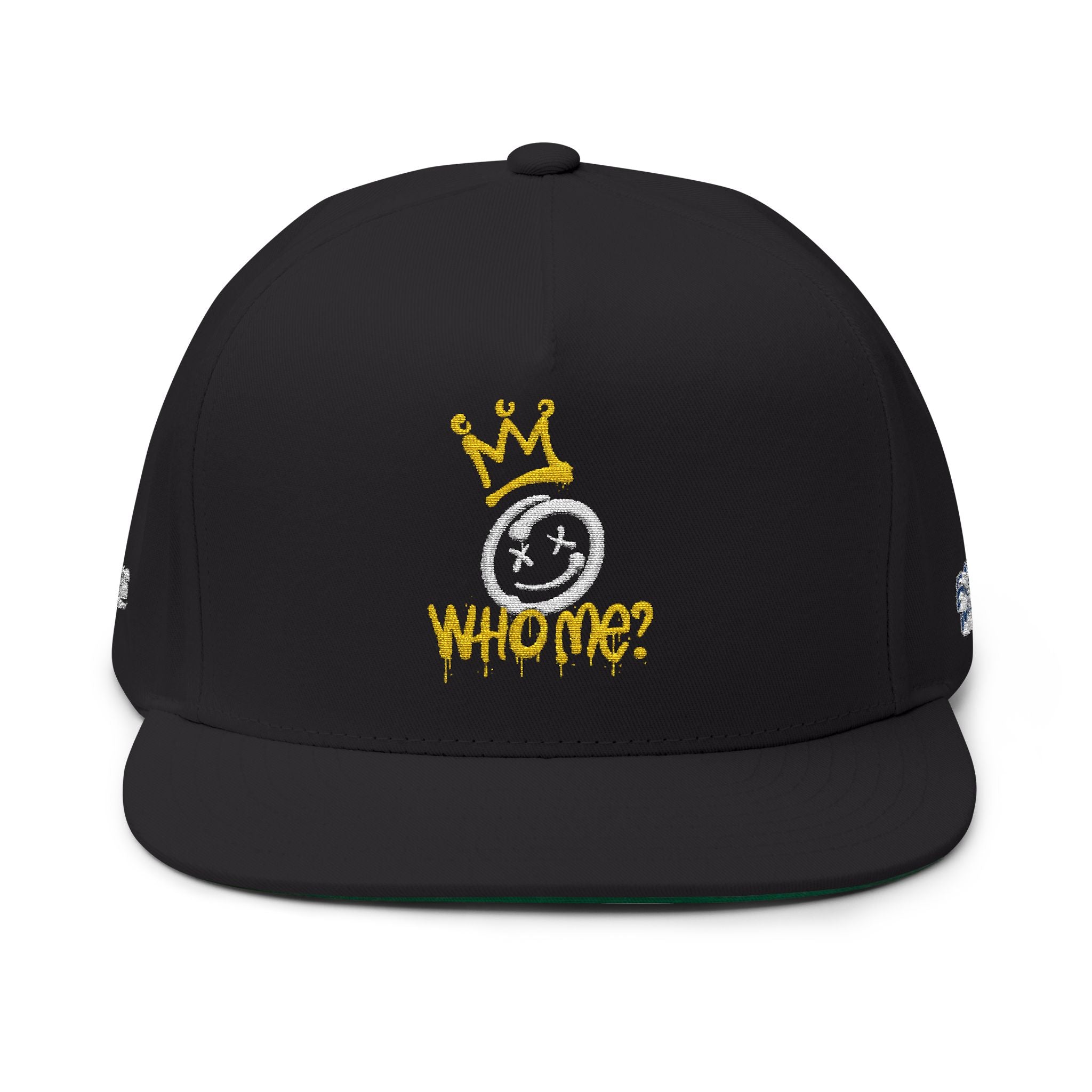 Who me Flat Bill Cap (Embroidery)