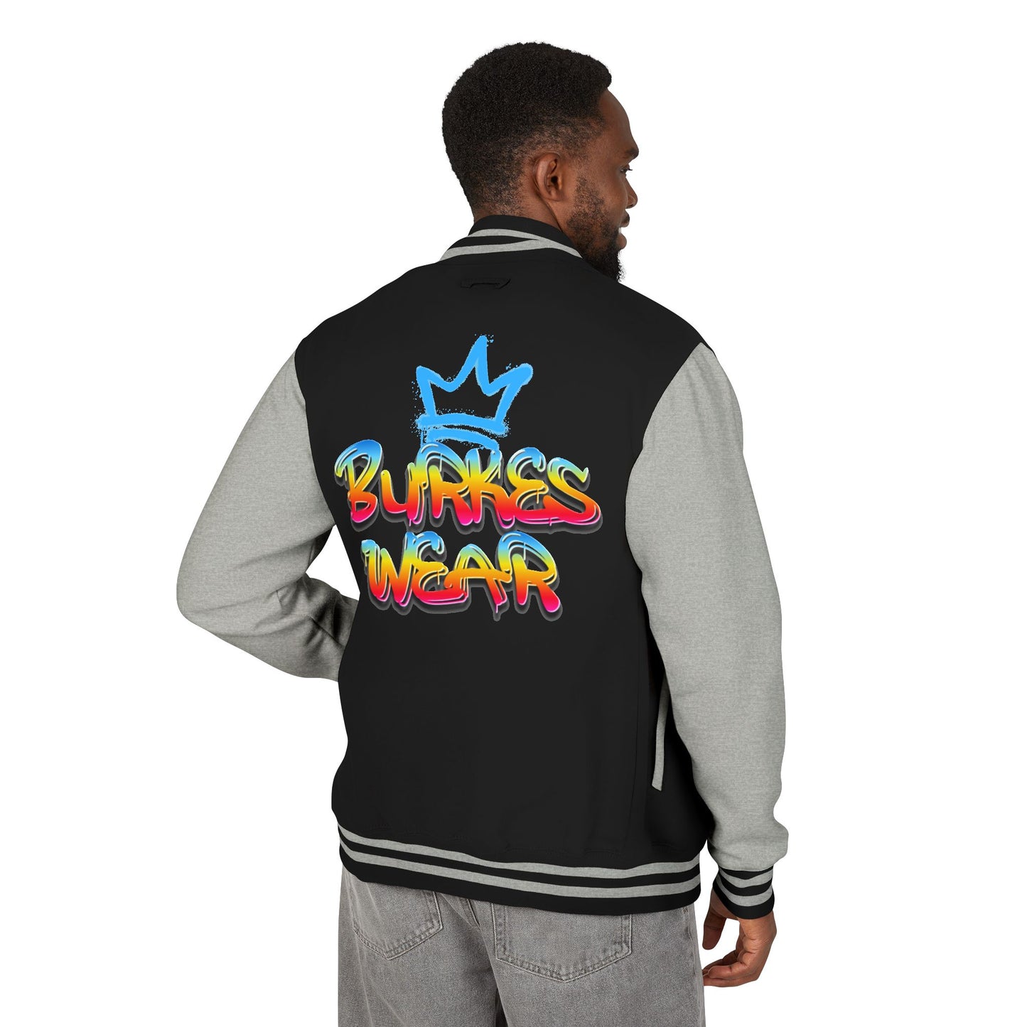 Unisex Black Letterman Jacket