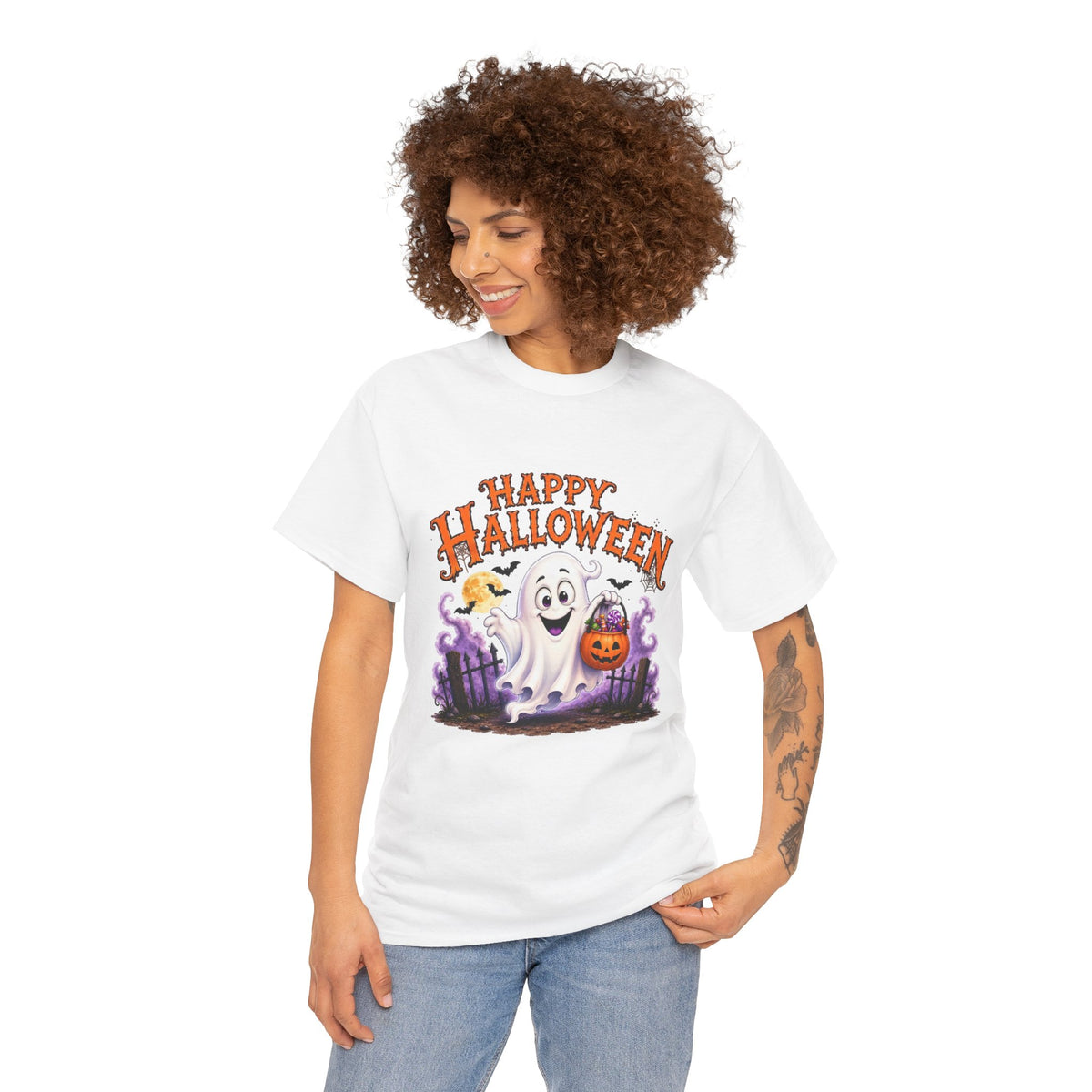 26 Unisex Happy Ghost Cotton Tee