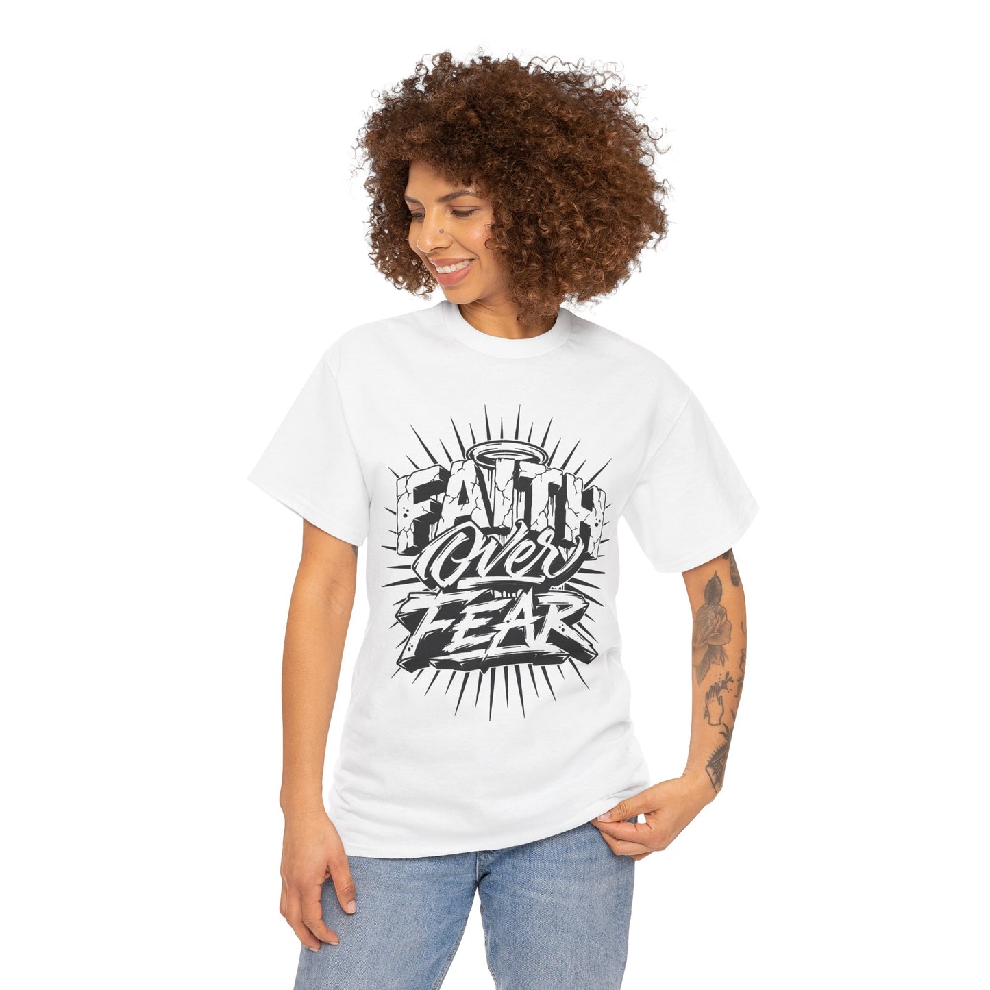 Unisex faith over fear Cotton Tee