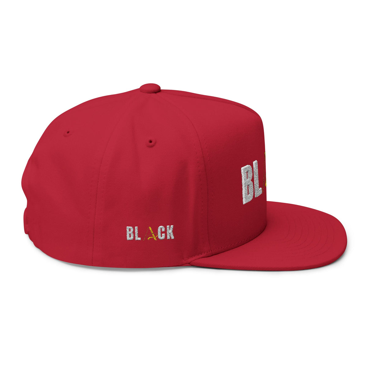Black Flat Bill Cap (Embroidery)