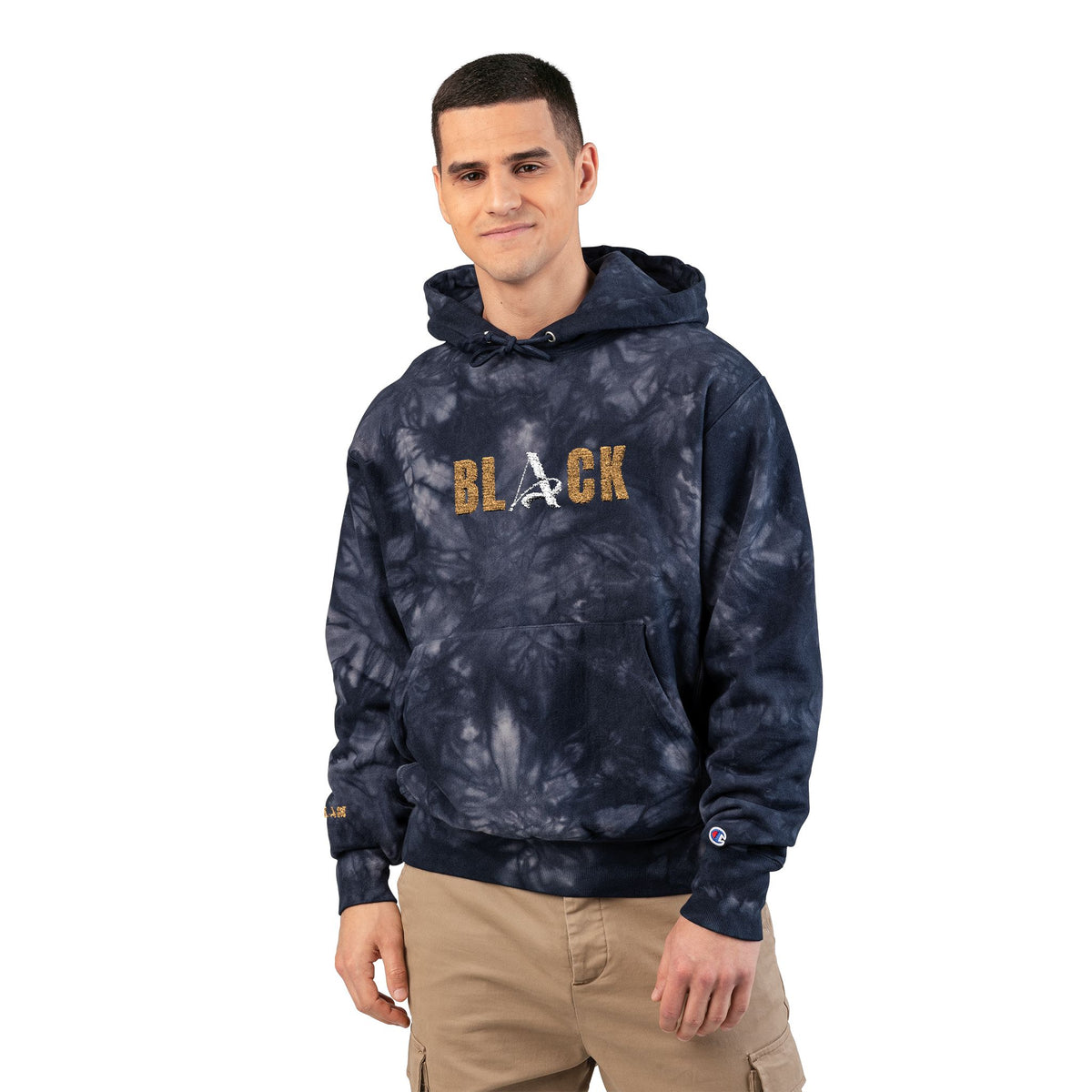 Unisex Black Tie-Dye Hoodie (Embroidery)