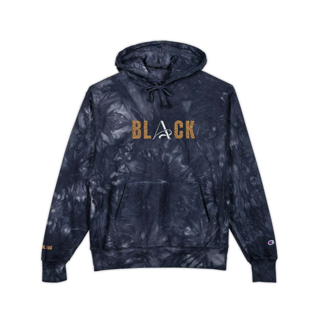 Unisex Black Tie-Dye Hoodie (Embroidery)