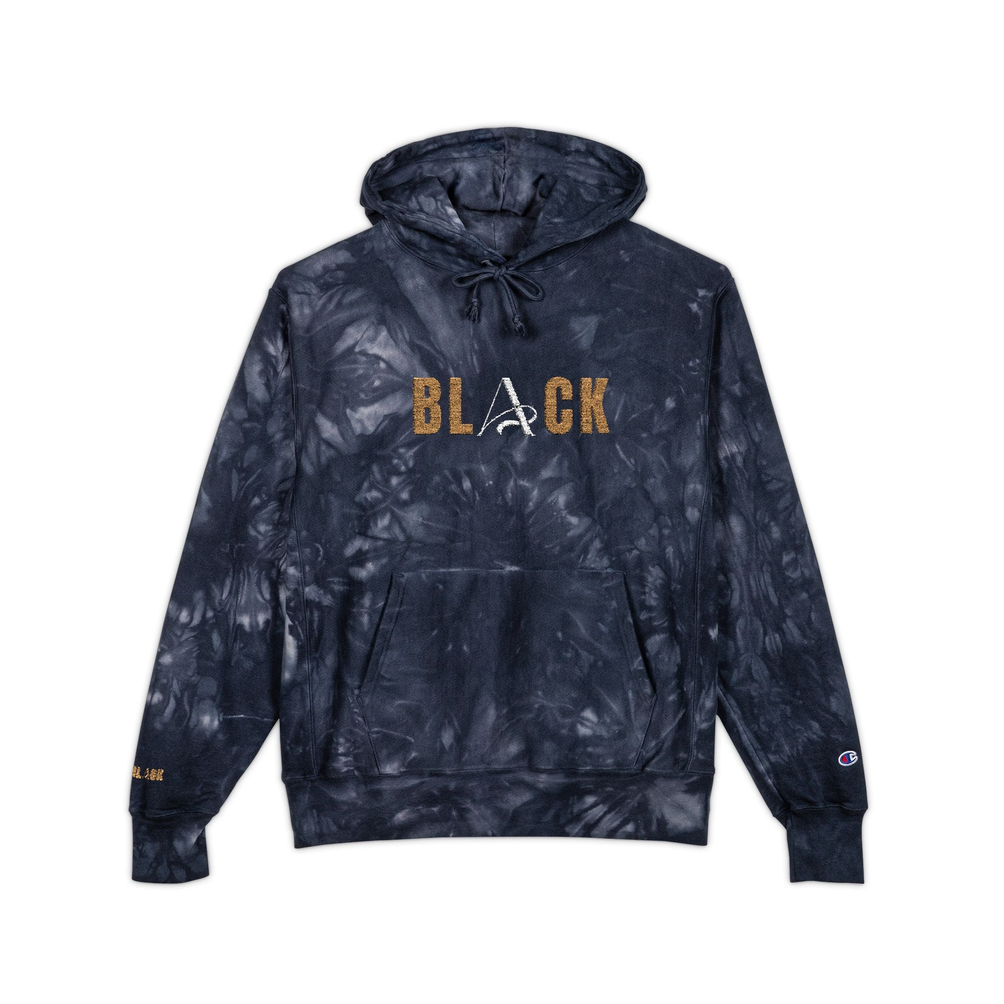 Unisex Black Tie-Dye Hoodie (Embroidery)