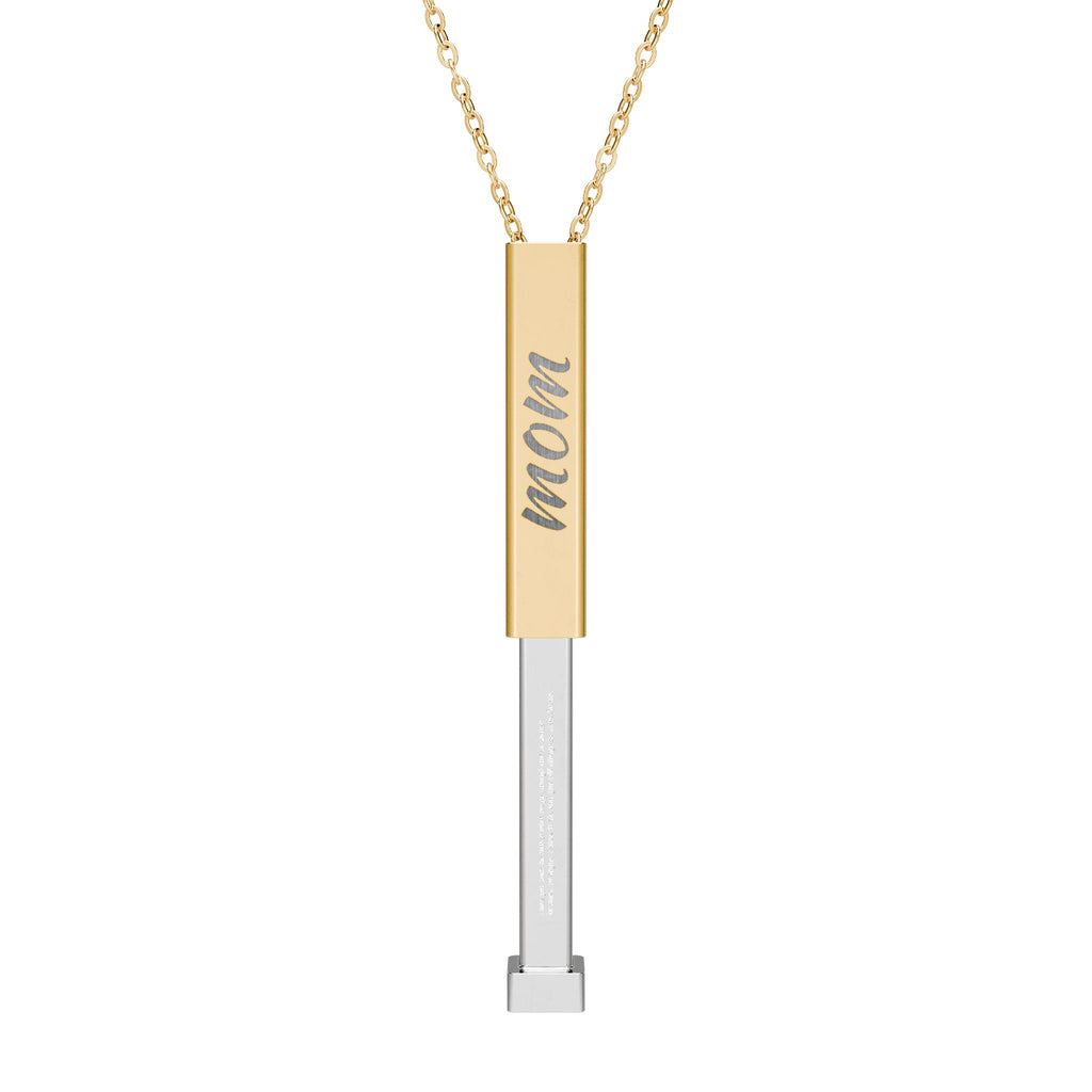 Mom Hidden Message Sliding Blank Bar Necklace
