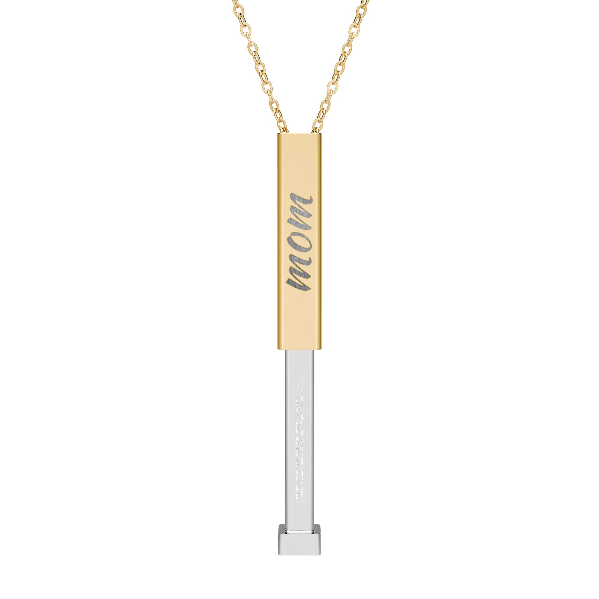 Mom Hidden Message Sliding Blank Bar Necklace