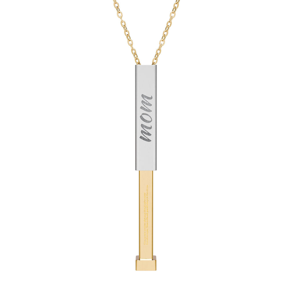 Mom Hidden Message Sliding Blank Bar Necklace