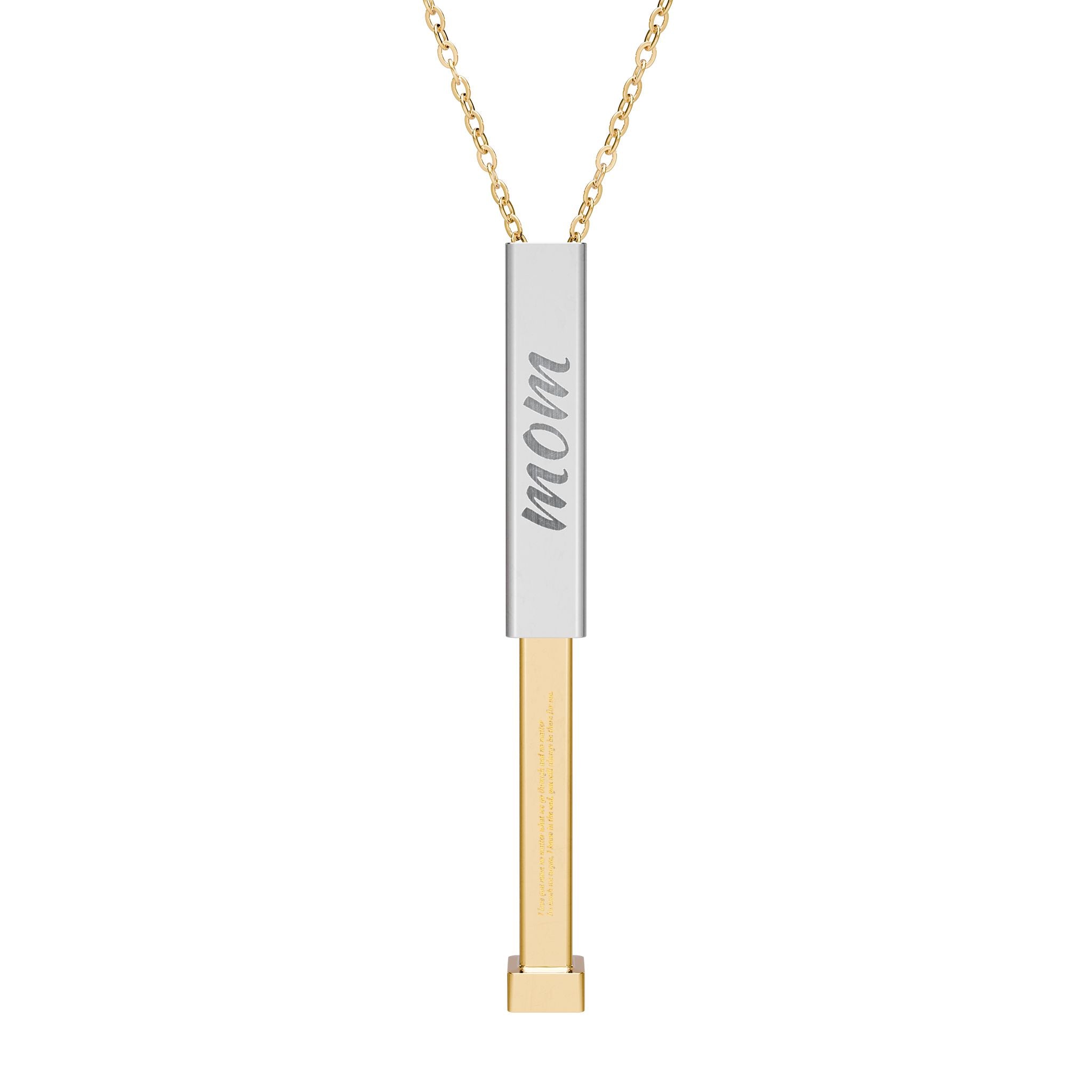 Mom Hidden Message Sliding Blank Bar Necklace