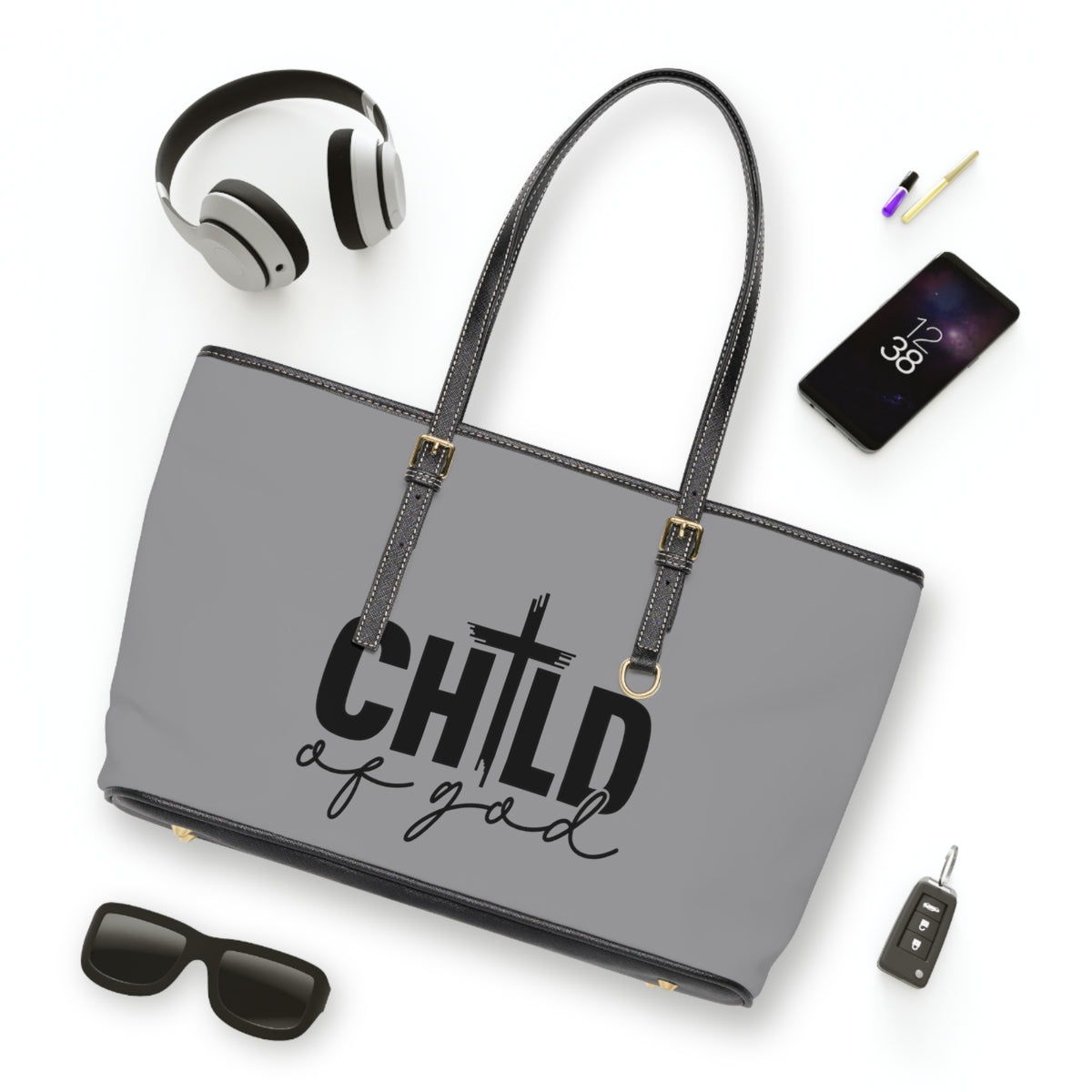 Child of god Leather Shoulder Bag