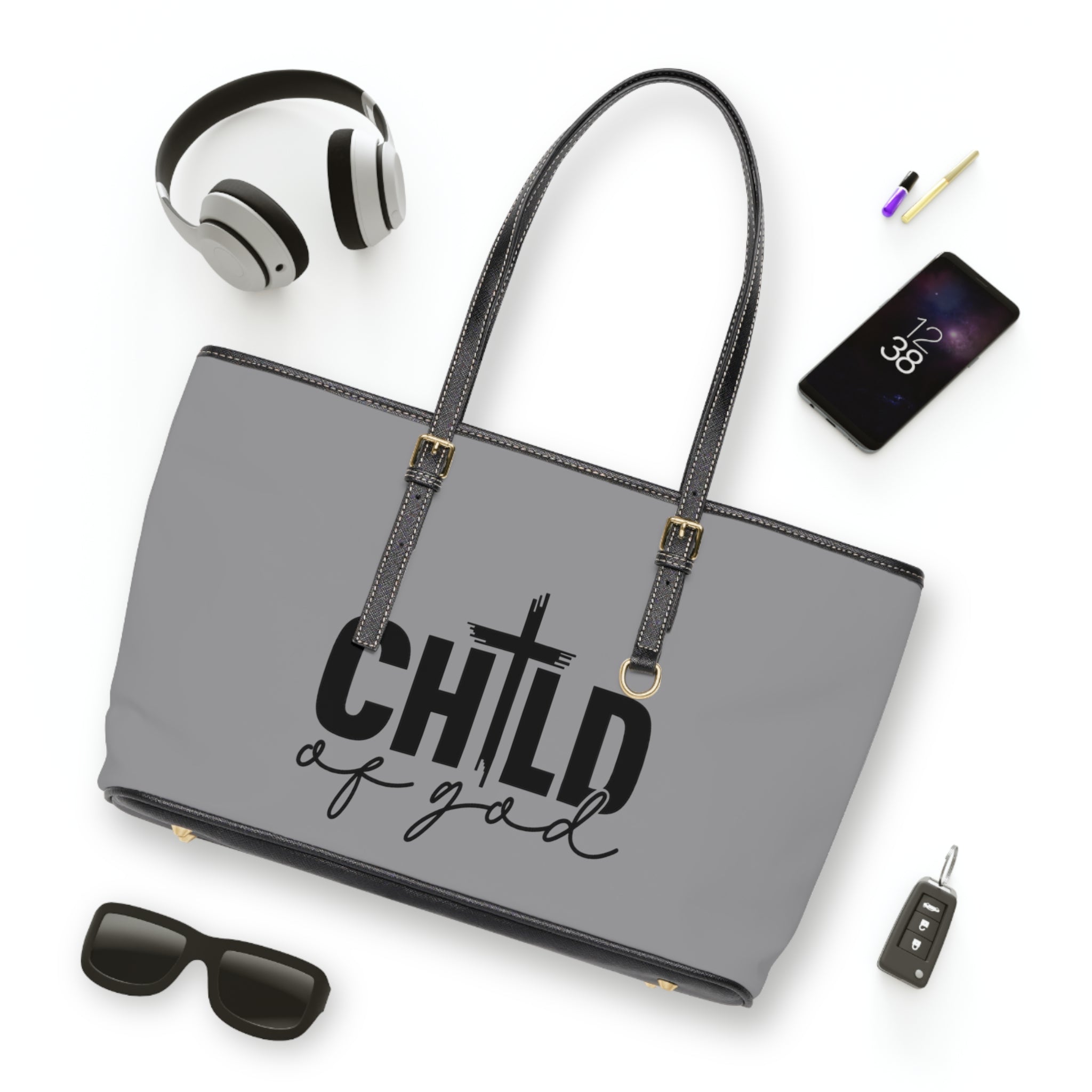 Child of god Leather Shoulder Bag