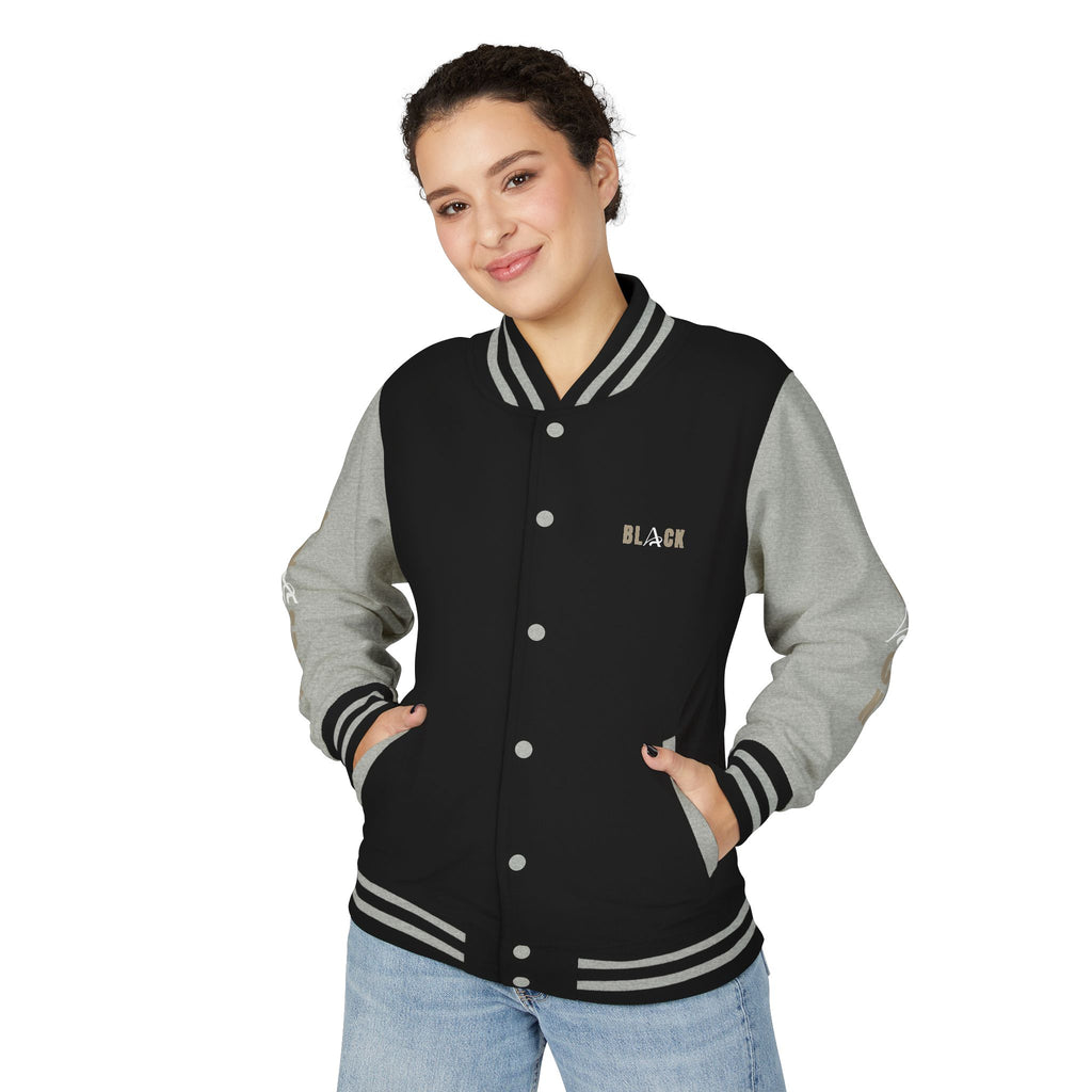 Black Unisex Heavyweight Letterman Jacket