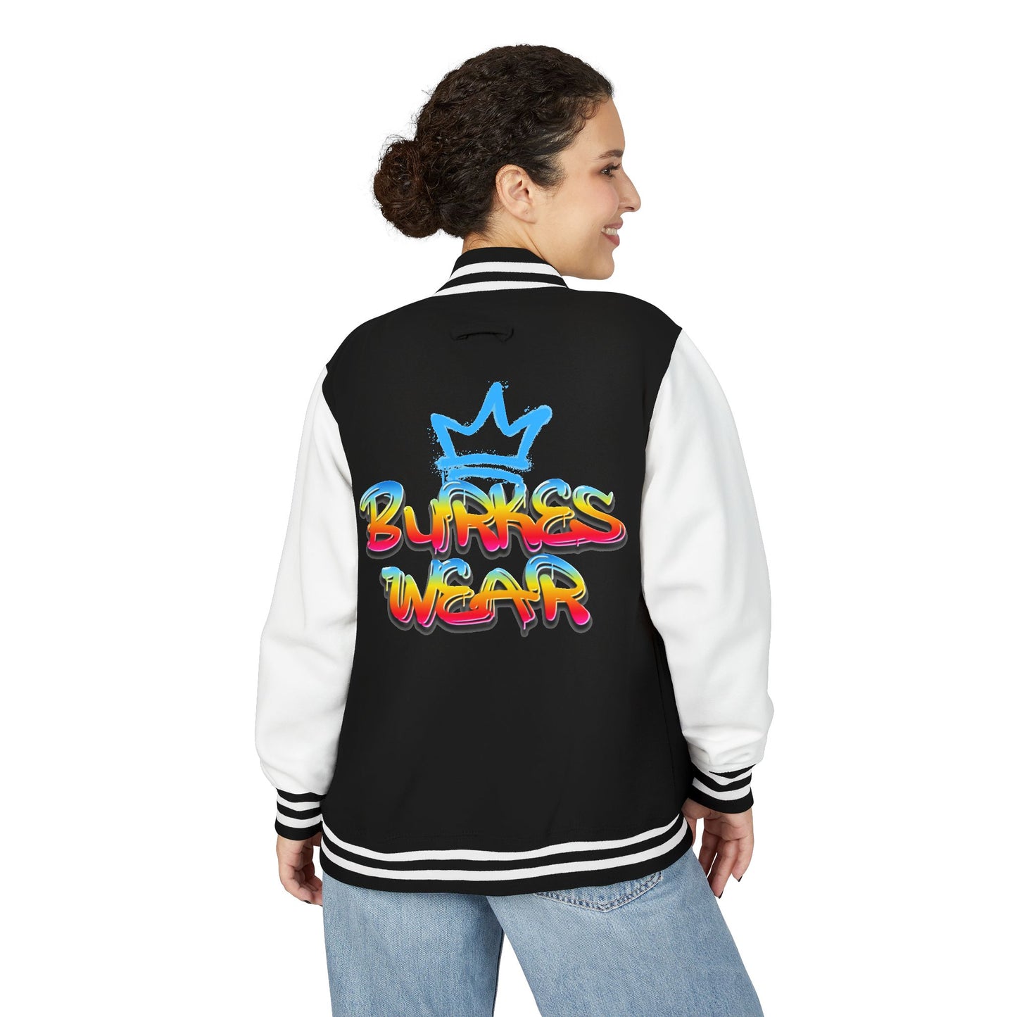 Unisex Black Letterman Jacket