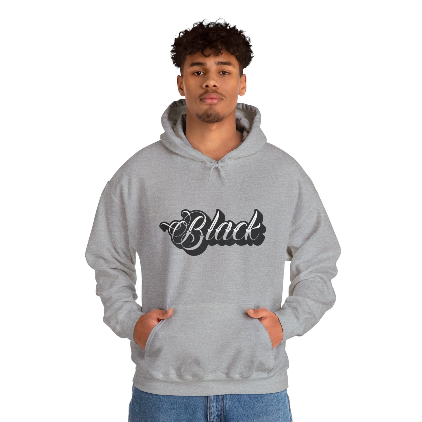 Unisex Black Hooded Sweatshirt