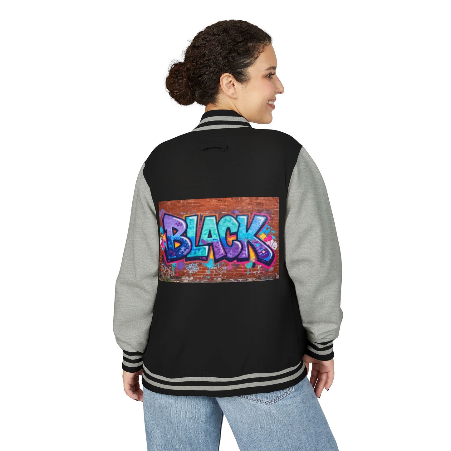 Unisex Black Heavyweight Letterman Jacket