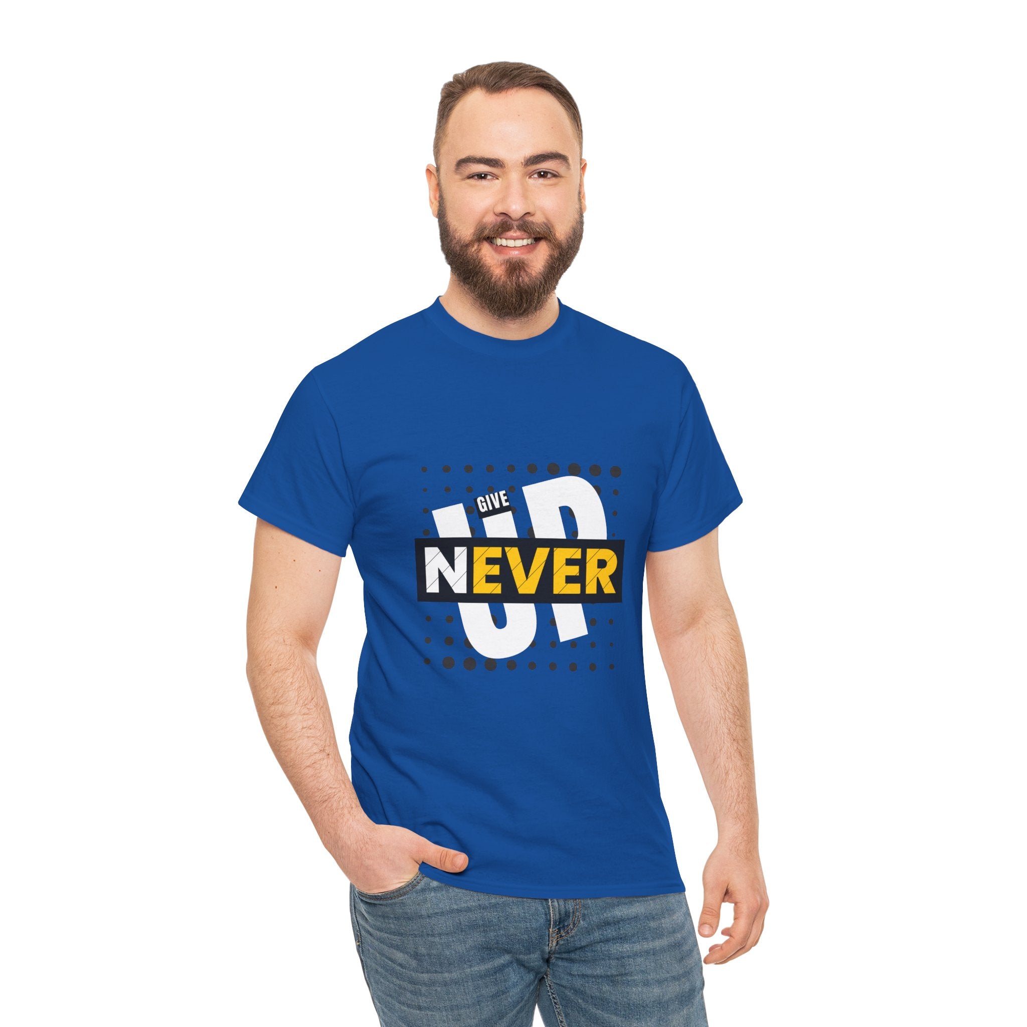 Unisex never give up Heavy Cotton Tee
