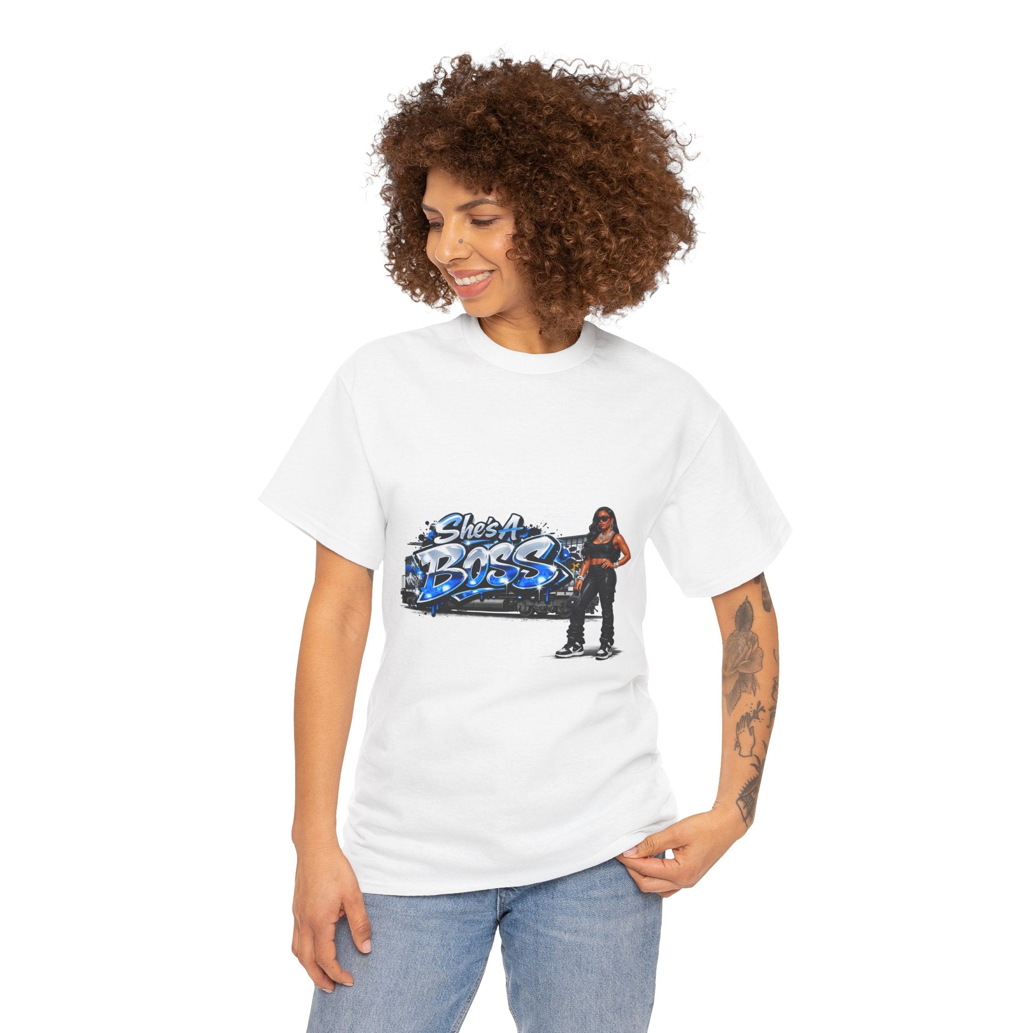 She’s a boss Heavy Cotton Tee