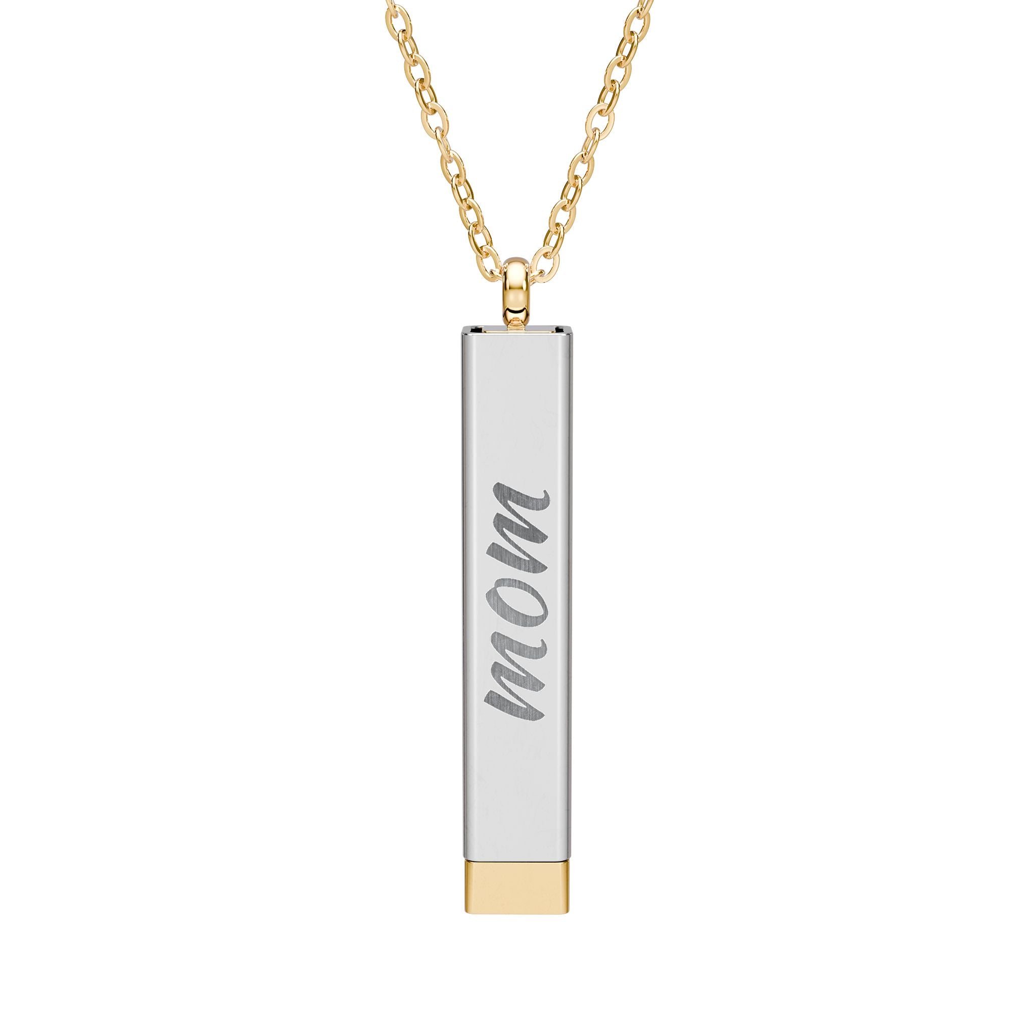 Mom Hidden Message Sliding Blank Bar Necklace