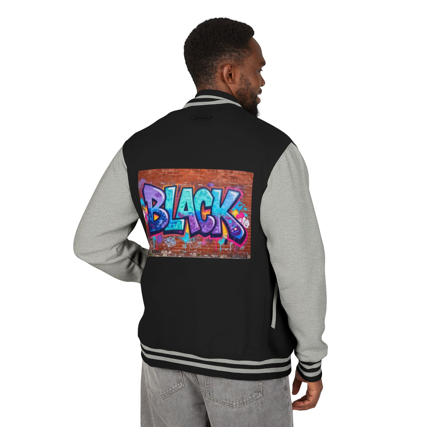 Unisex Black Heavyweight Letterman Jacket